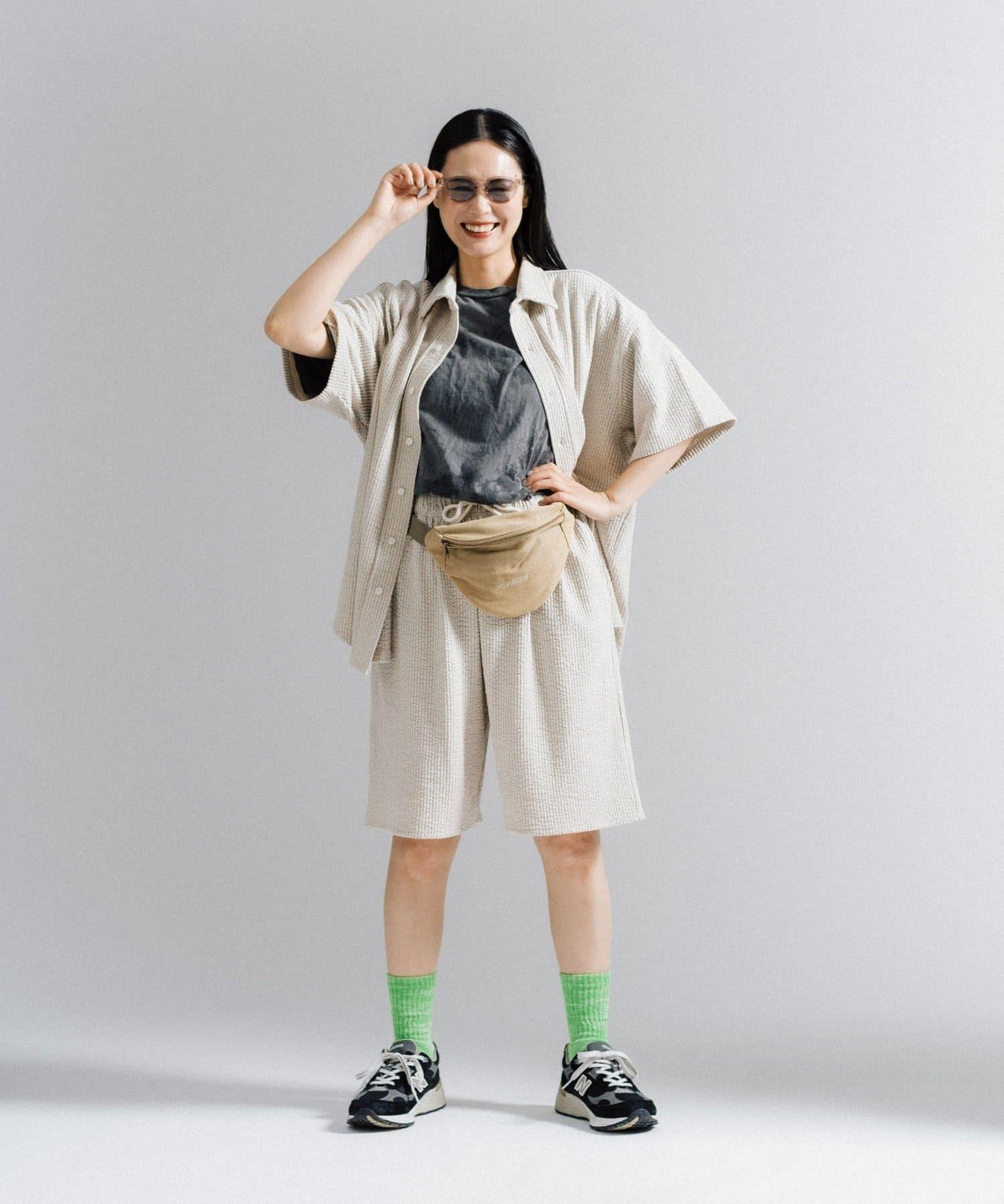 Kastane 彈力泡泡紗休閒短褲