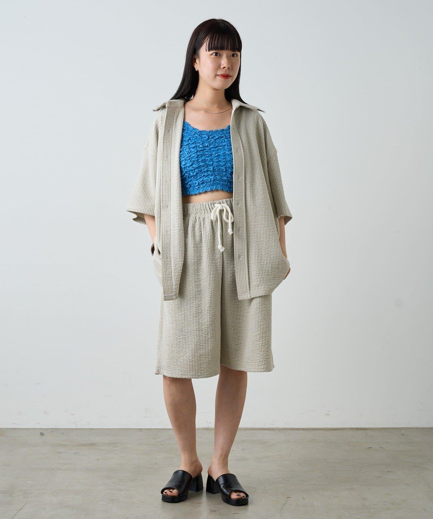 Kastane 彈力泡泡紗休閒短褲