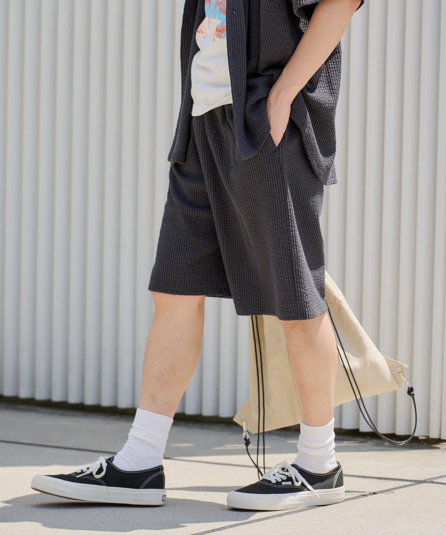 Kastane 彈力泡泡紗休閒短褲