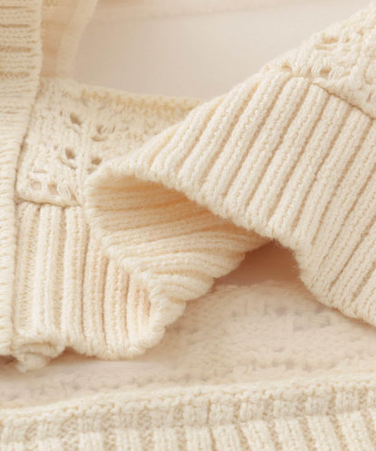 鉤針針織拼接襯衫