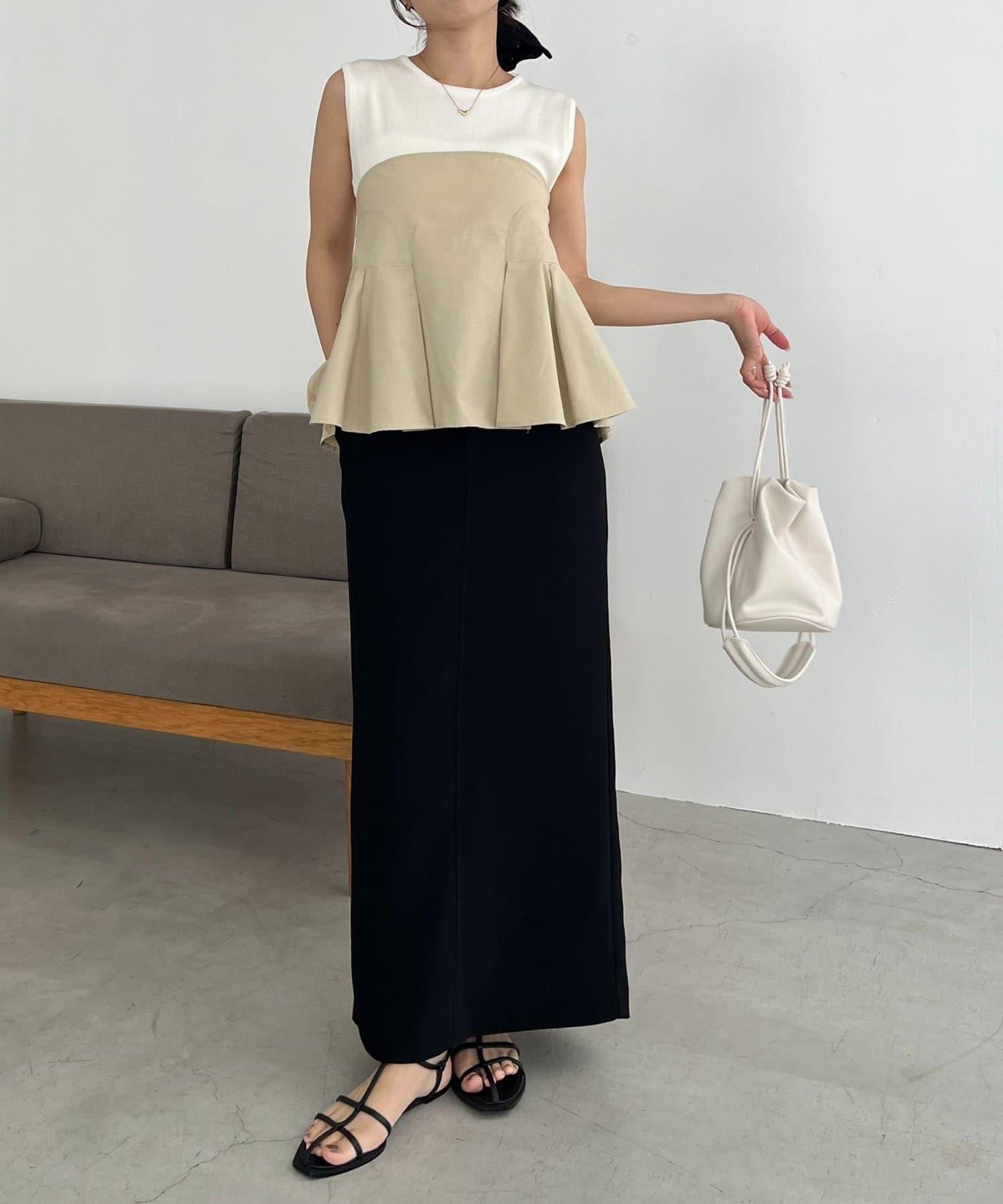 CAPRICIEUX LE'MAGE 內搭套裝 荷葉下襬設計 束胸上衣