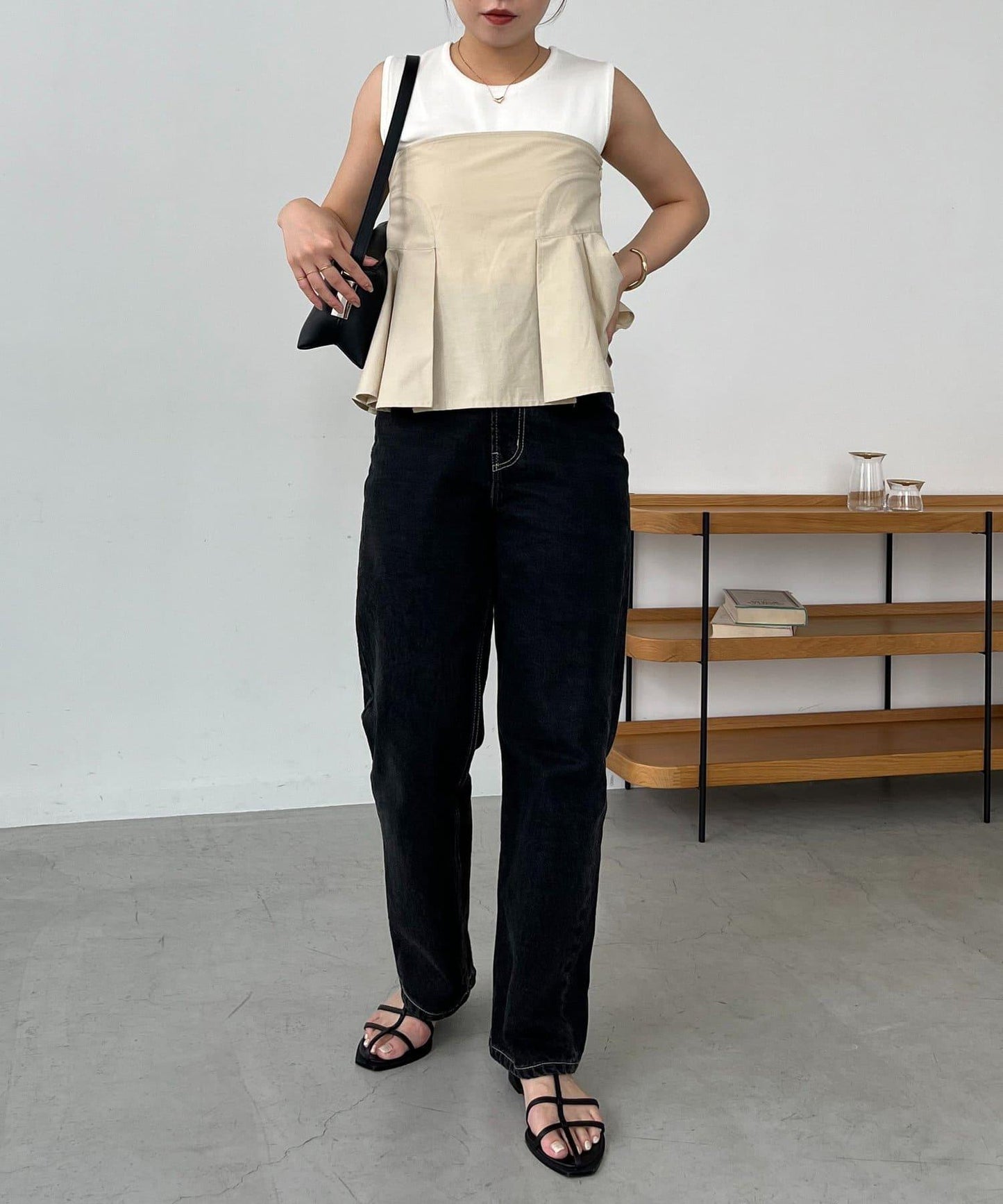 CAPRICIEUX LE'MAGE 內搭套裝 荷葉下襬設計 束胸上衣