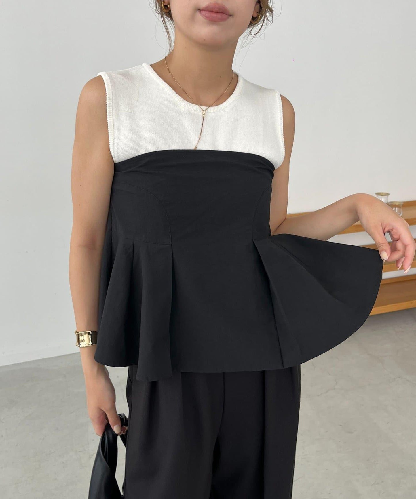 CAPRICIEUX LE'MAGE 內搭套裝 荷葉下襬設計 束胸上衣