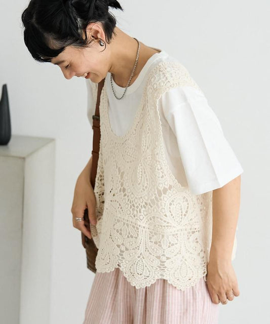 【套裝商品】蕾絲背心 T恤套裝