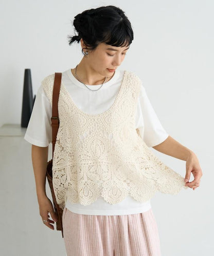 【套裝商品】蕾絲背心 T恤套裝