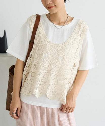 【套裝商品】蕾絲背心 T恤套裝