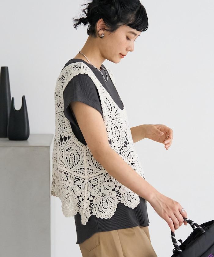 【套裝商品】蕾絲背心 T恤套裝