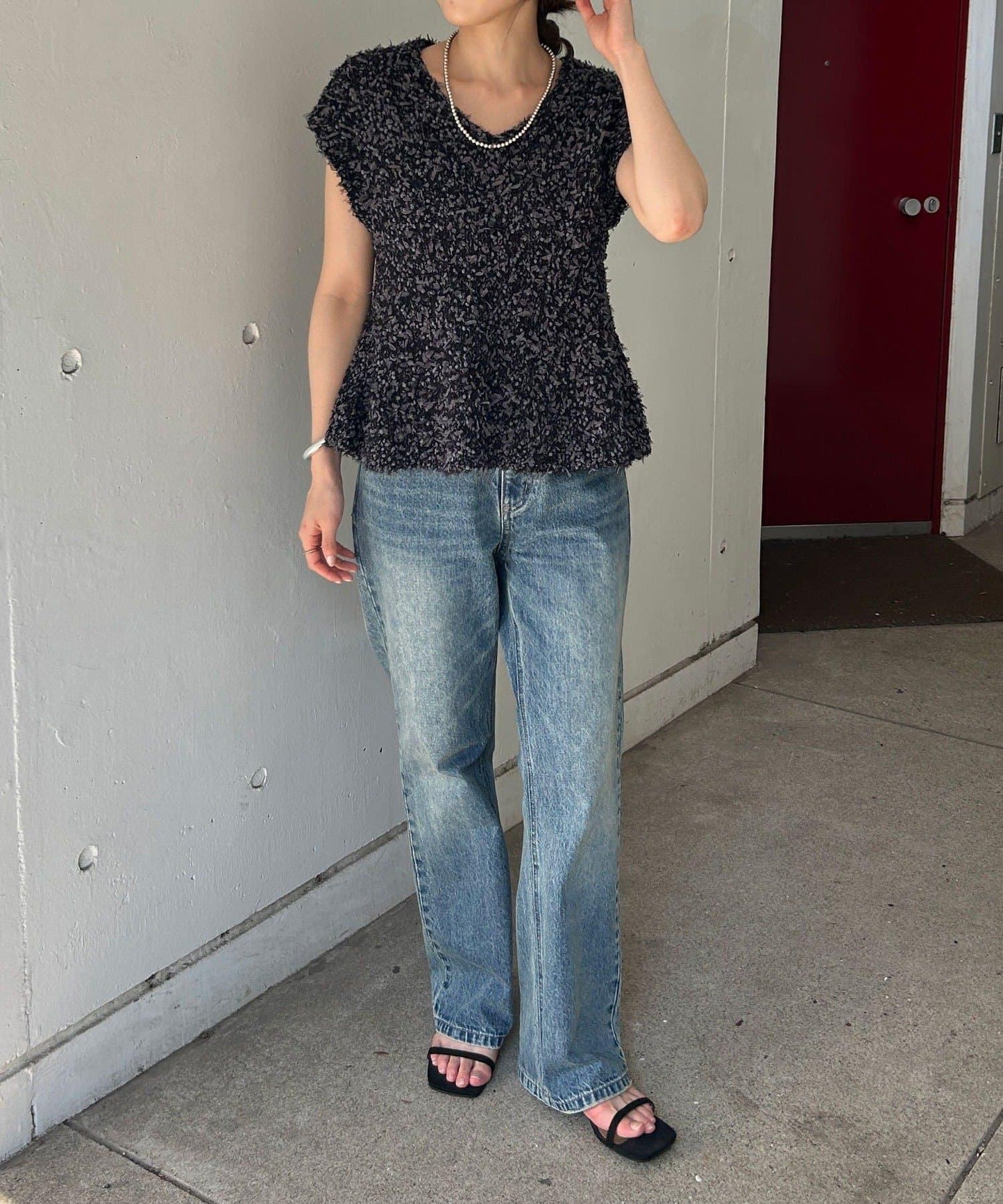 《3尺寸》直筒牛仔褲