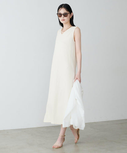 前後2WAY側開衩T恤連衣裙