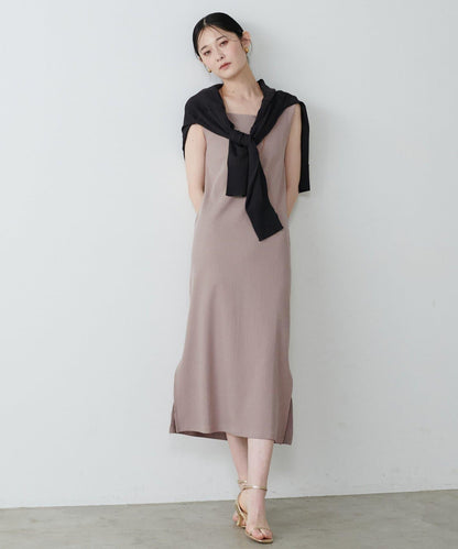前後2WAY側開衩T恤連衣裙