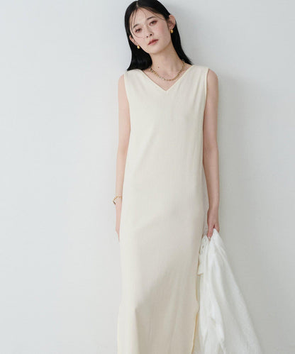 前後2WAY側開衩T恤連衣裙