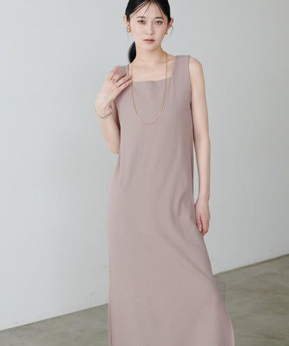 前後2WAY側開衩T恤連衣裙