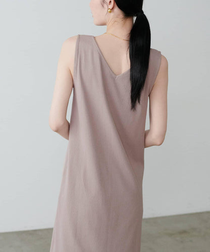 前後2WAY側開衩T恤連衣裙