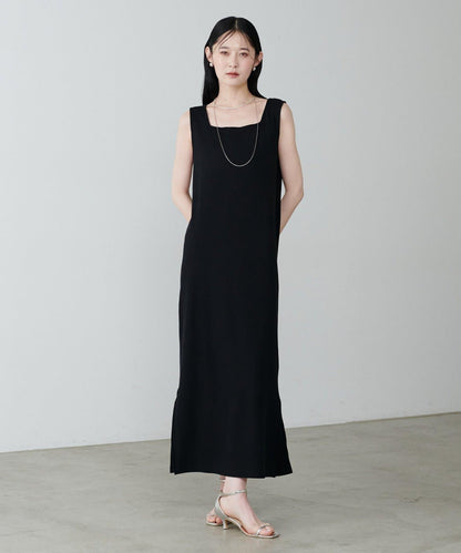 前後2WAY側開衩T恤連衣裙