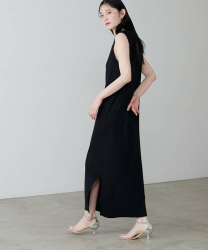 前後2WAY側開衩T恤連衣裙