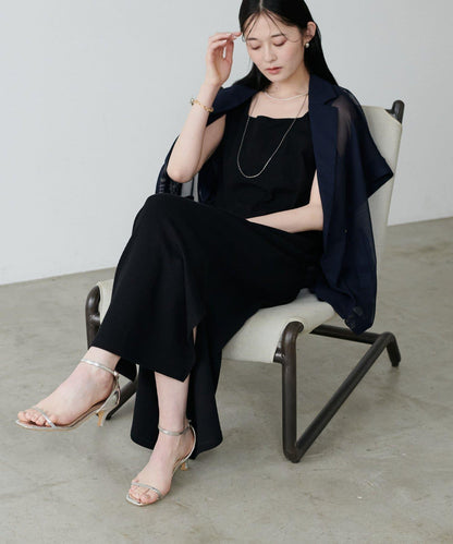 前後2WAY側開衩T恤連衣裙