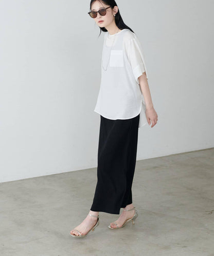 前後2WAY側開衩T恤連衣裙