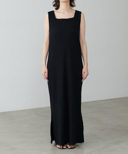 前後2WAY側開衩T恤連衣裙