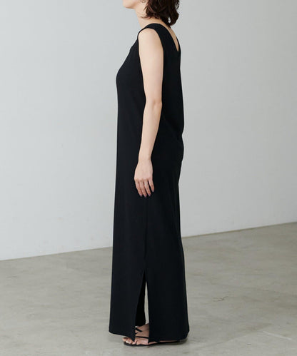 前後2WAY側開衩T恤連衣裙