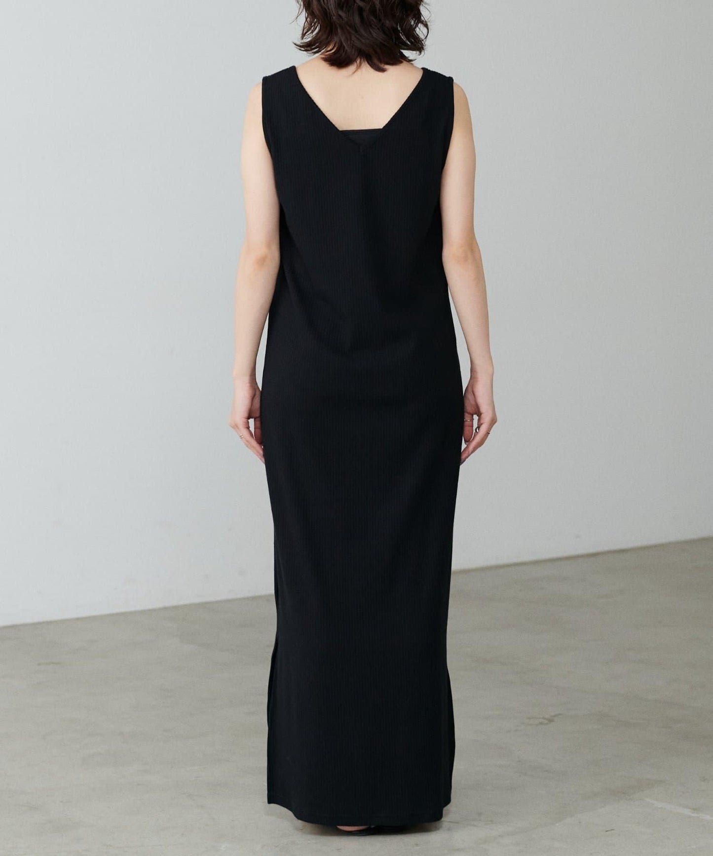 前後2WAY側開衩T恤連衣裙