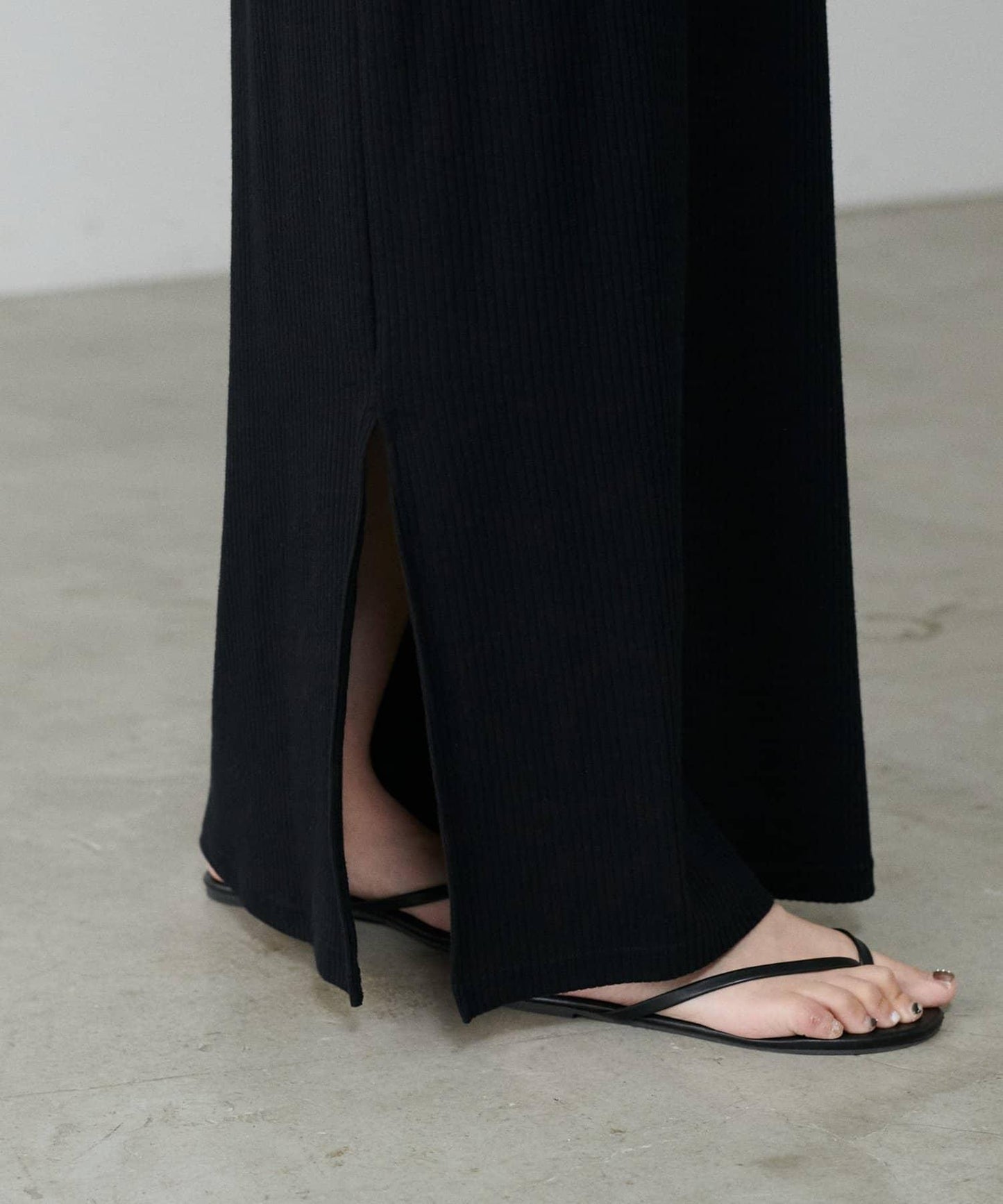 前後2WAY側開衩T恤連衣裙