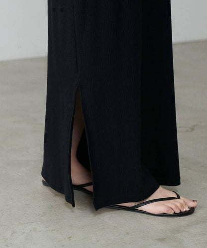 前後2WAY側開衩T恤連衣裙