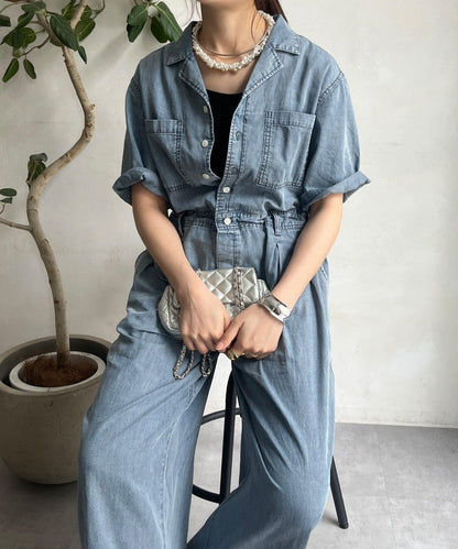 透明牛仔布連體褲