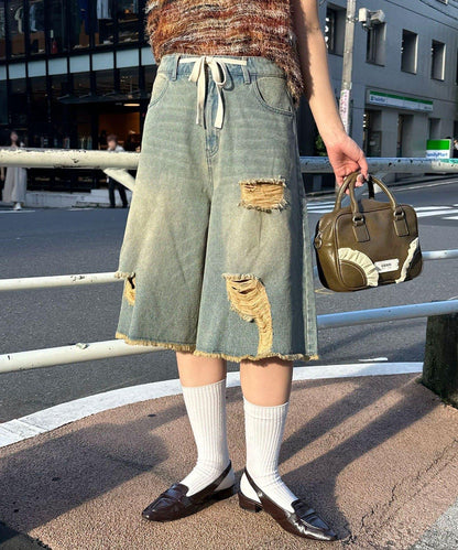 超破壞半身牛仔褲