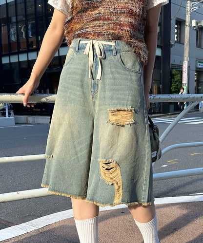 超破壞半身牛仔褲