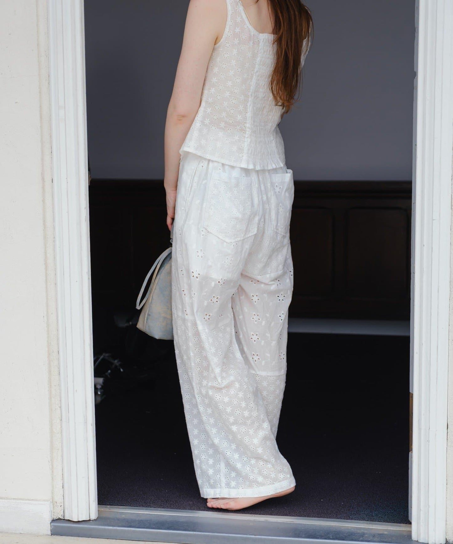 Kastane 棉質蕾絲拼接褲