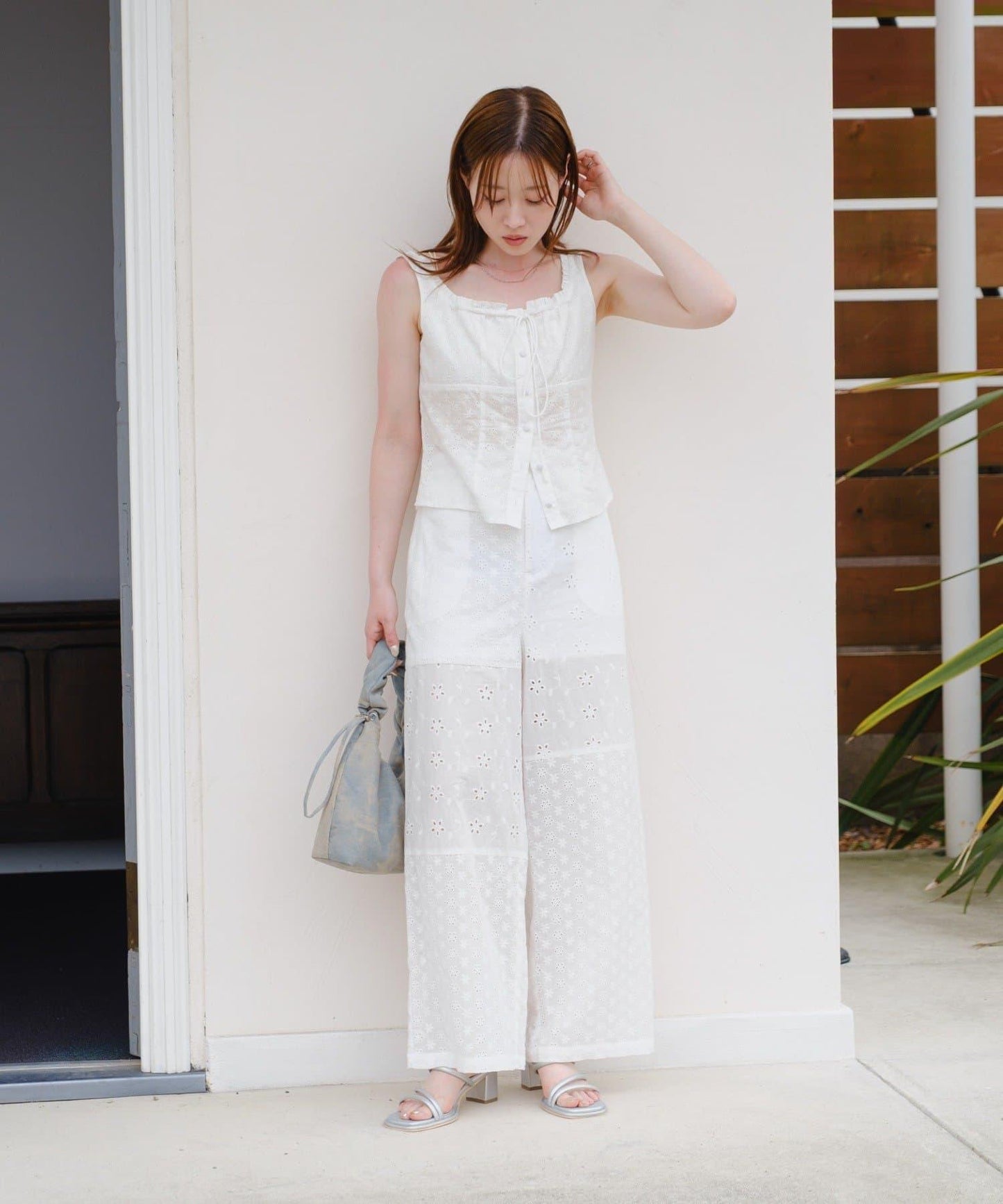 Kastane 棉質蕾絲拼接褲