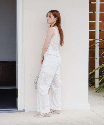 Kastane 棉質蕾絲拼接褲