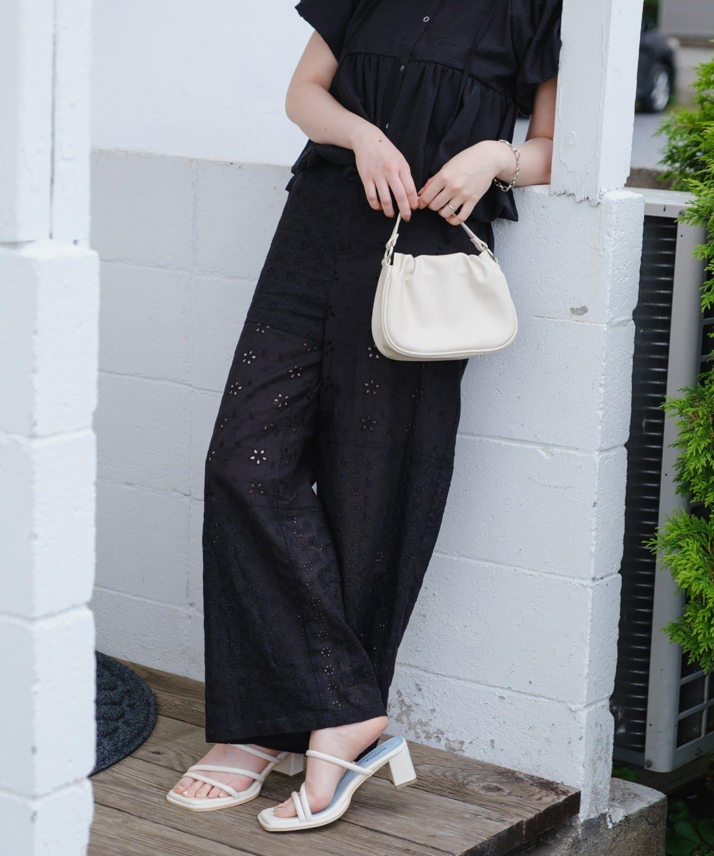 Kastane 棉質蕾絲拼接褲