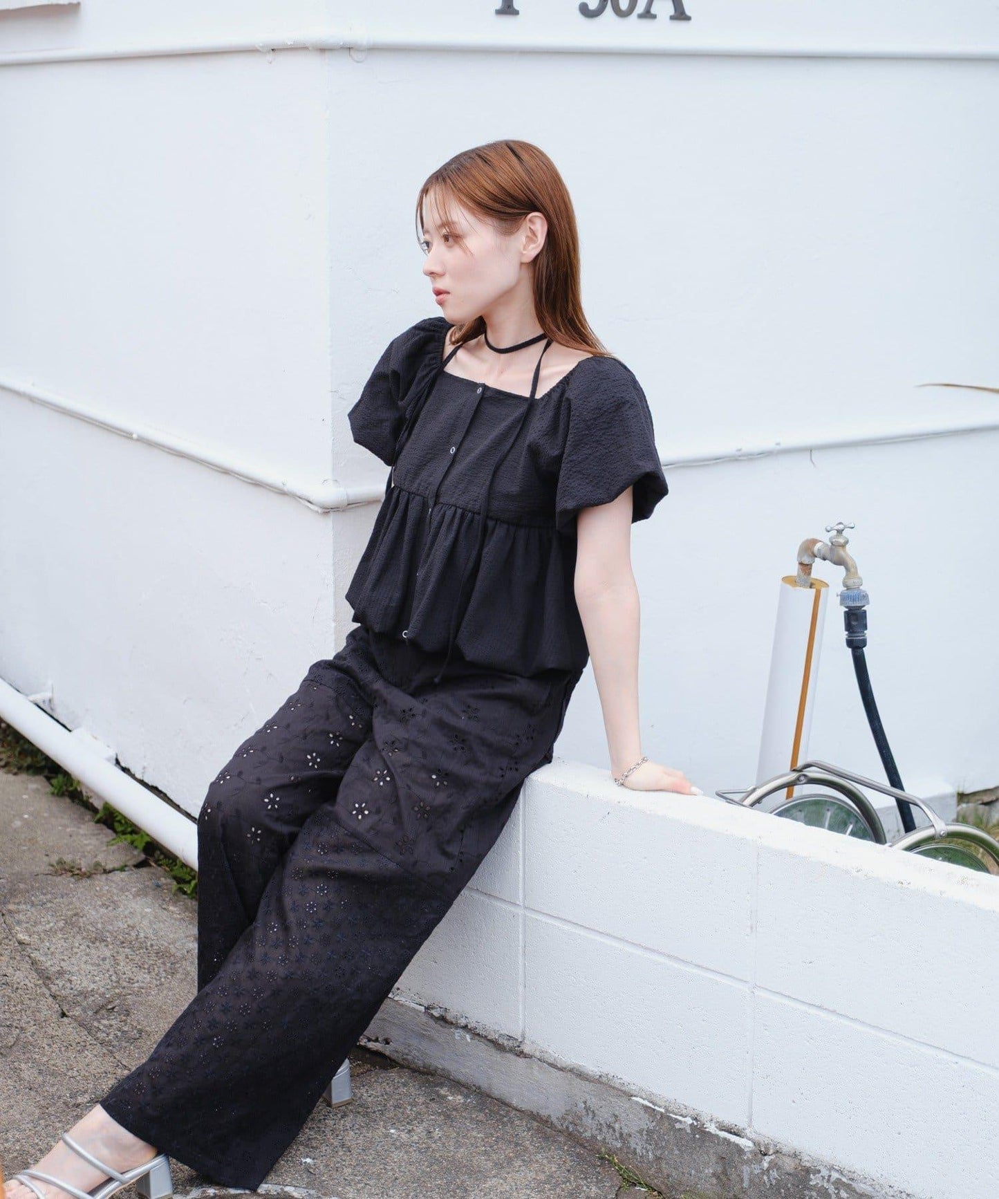 Kastane 棉質蕾絲拼接褲