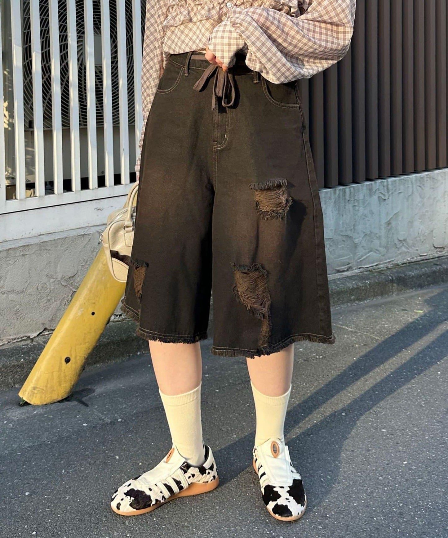 超破壞半身牛仔褲