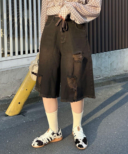 超破壞半身牛仔褲