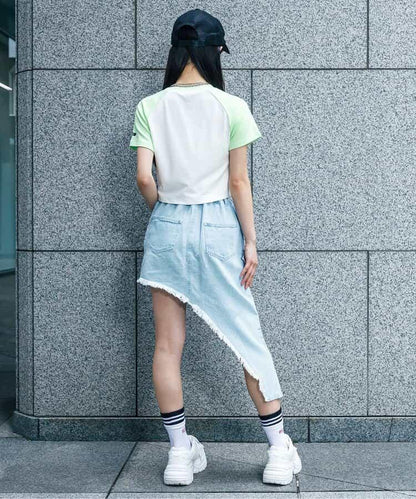 不對稱牛仔裙