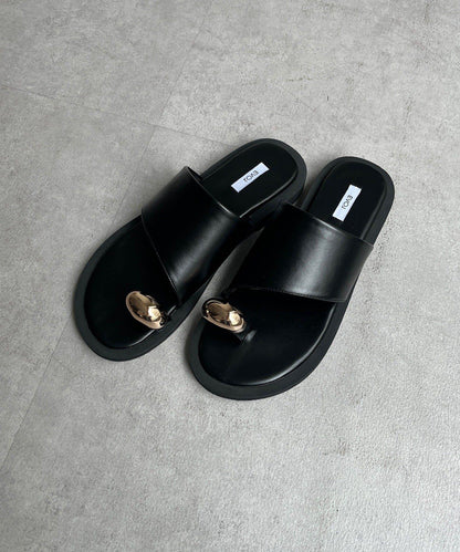金色環形夾趾涼鞋