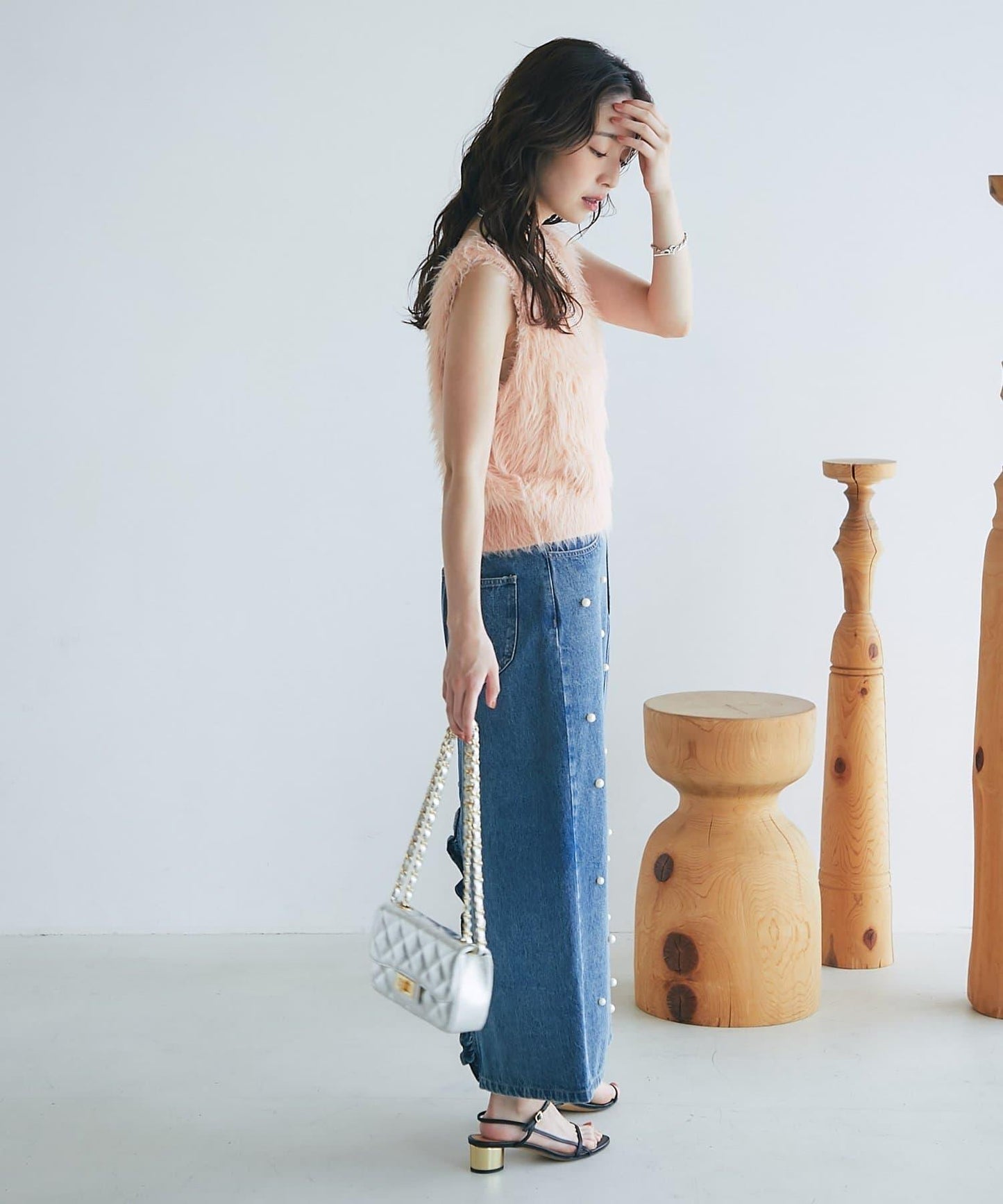 【La boutique BonBon】長款羽毛前後兩穿針織背心