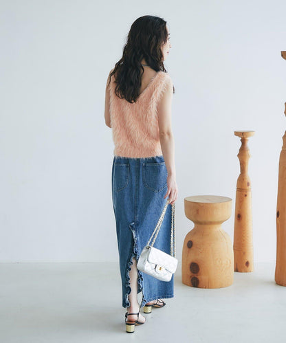 【La boutique BonBon】長款羽毛前後兩穿針織背心