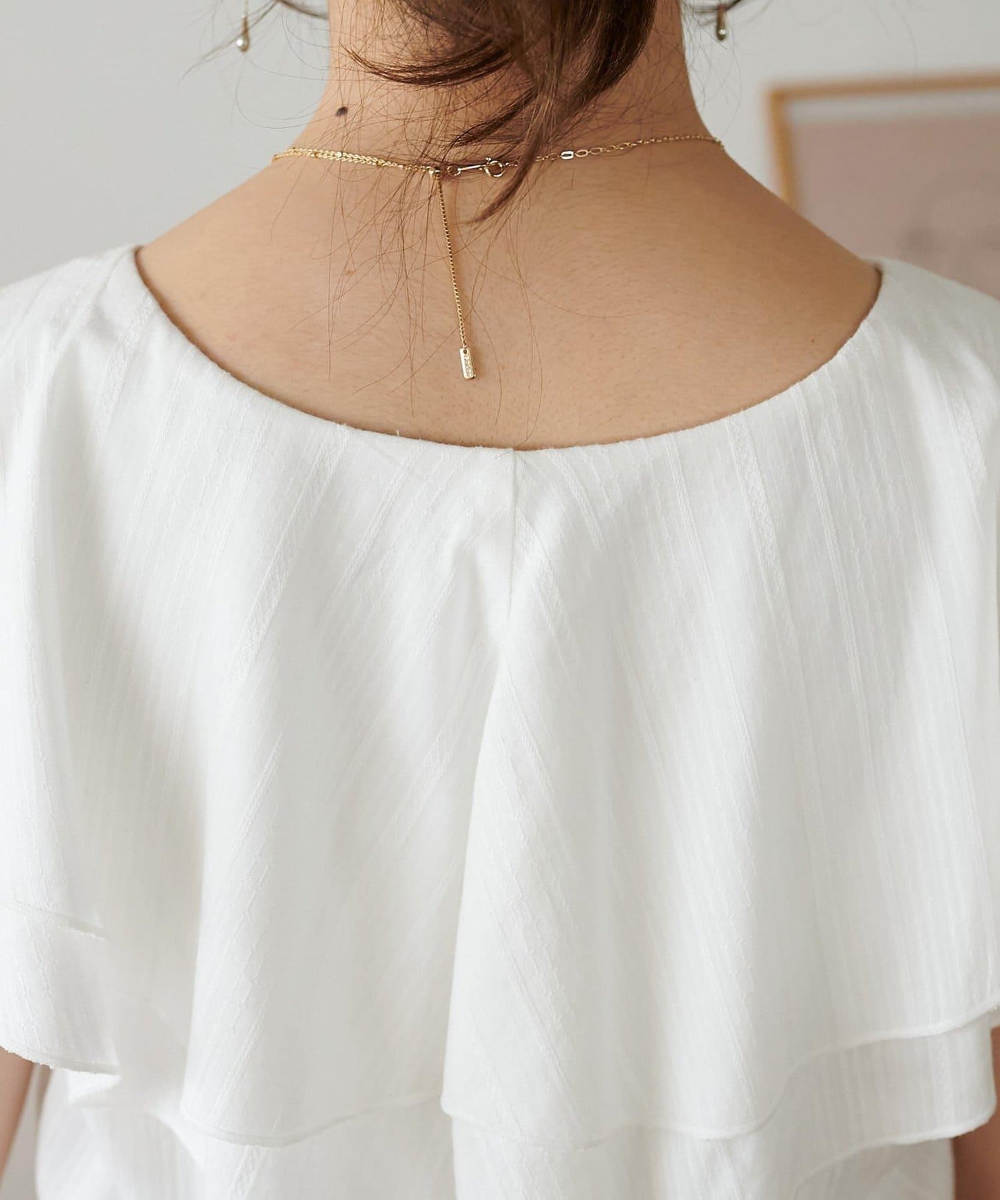 荷葉邊束腰 抓褶設計 長款襯衫