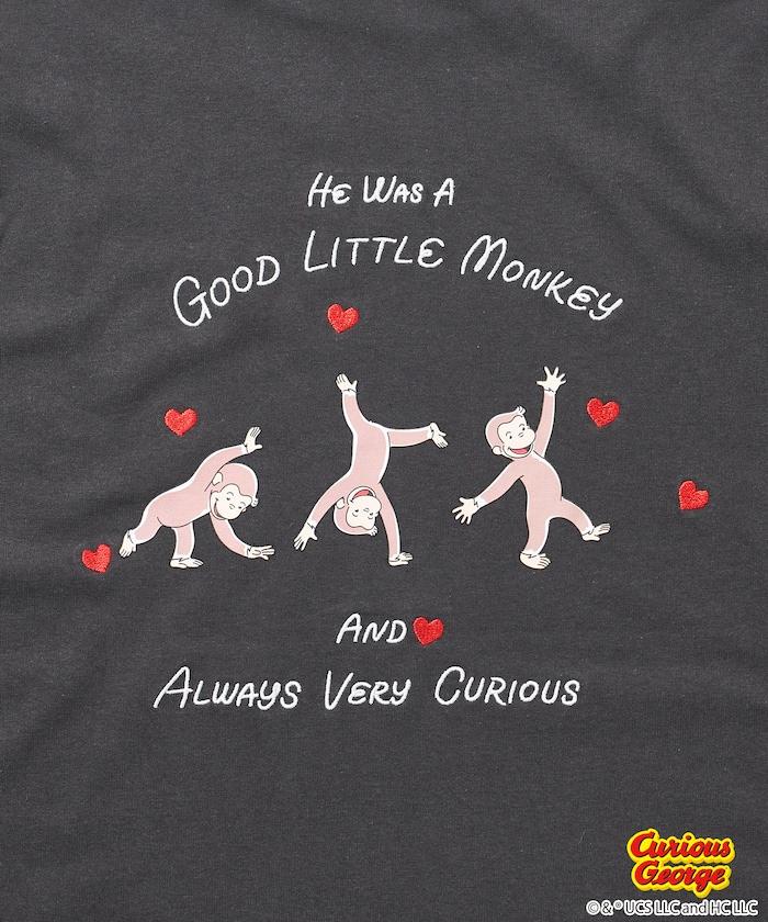 《小猴子喬治》心形刺繡T恤