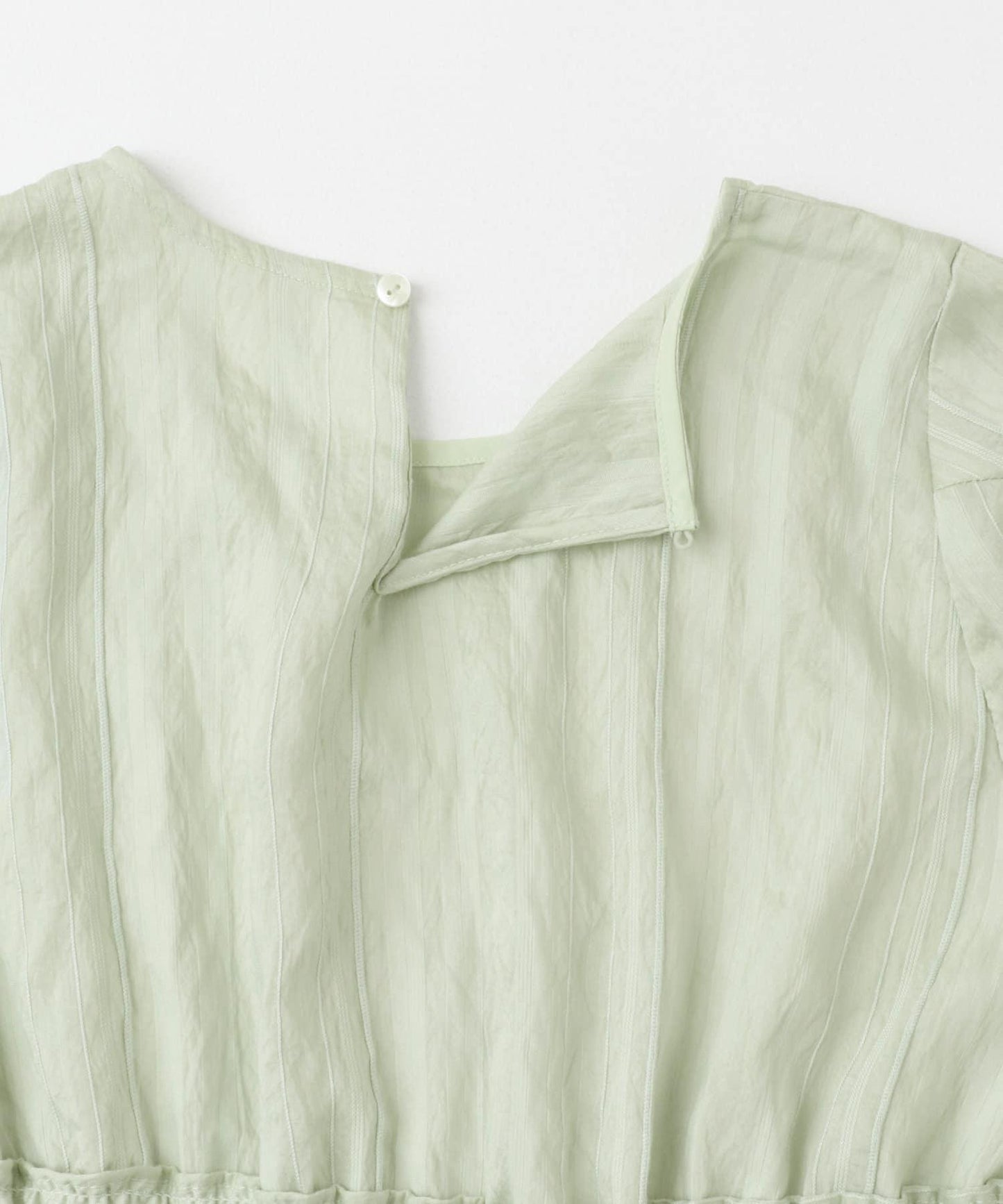 荷葉邊褶皺拼接連衣裙