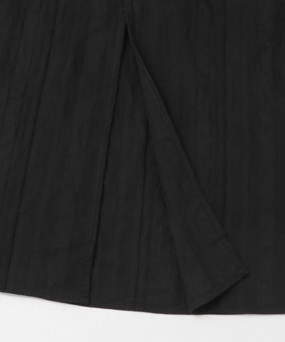 荷葉邊褶皺拼接連衣裙