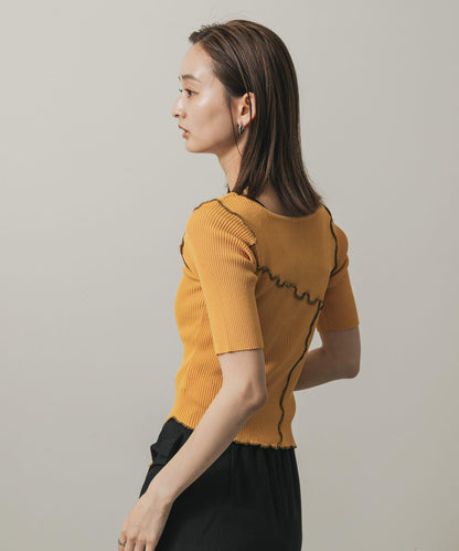 不對稱荷葉邊針織衫