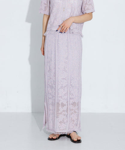 花卉網紗半身裙