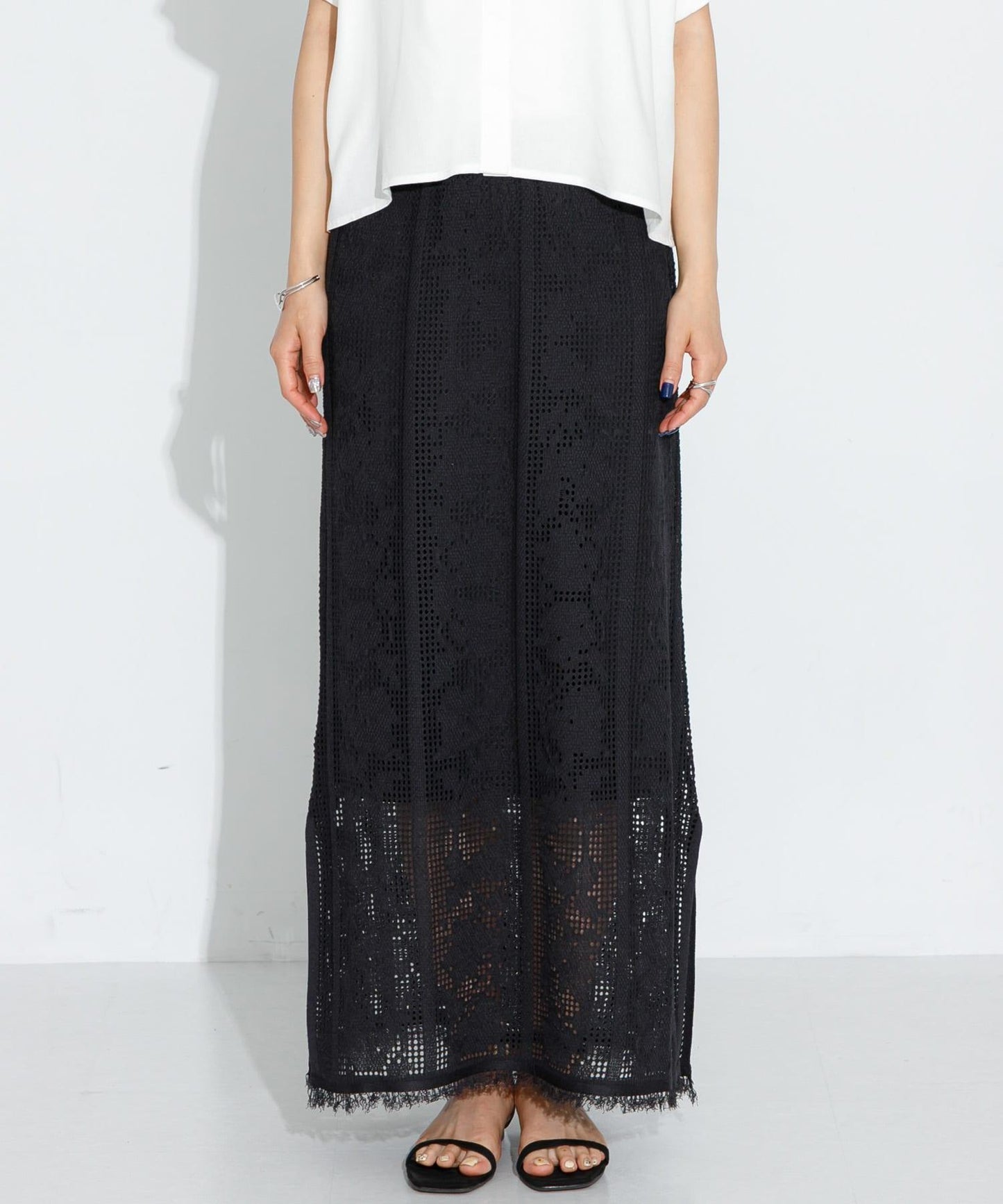 花卉網紗半身裙