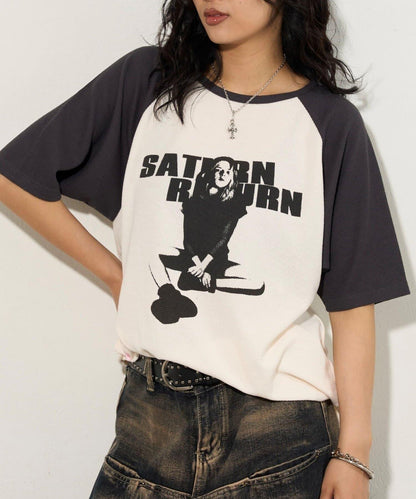 夏洛特華夫爾圓領拉格朗半袖T恤