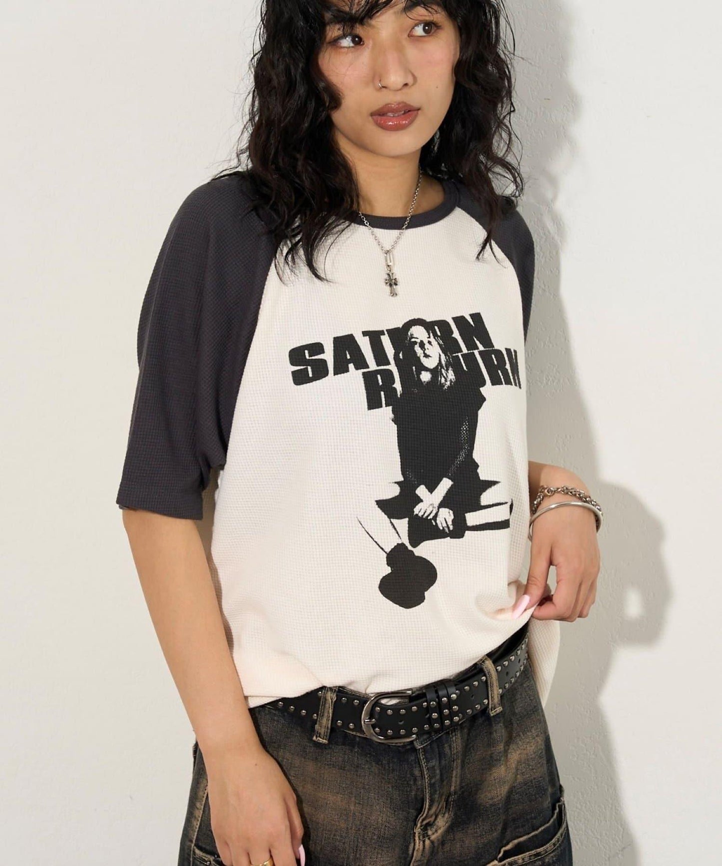 夏洛特華夫爾圓領拉格朗半袖T恤