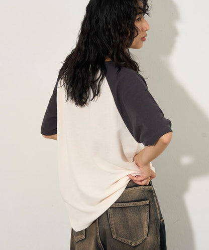 夏洛特華夫爾圓領拉格朗半袖T恤